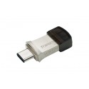 Transcend JetFlash 890 lecteur USB flash 128 Go Type-A / Type-C 3.2 Gen 1 (3.1 1) Noir, Argent